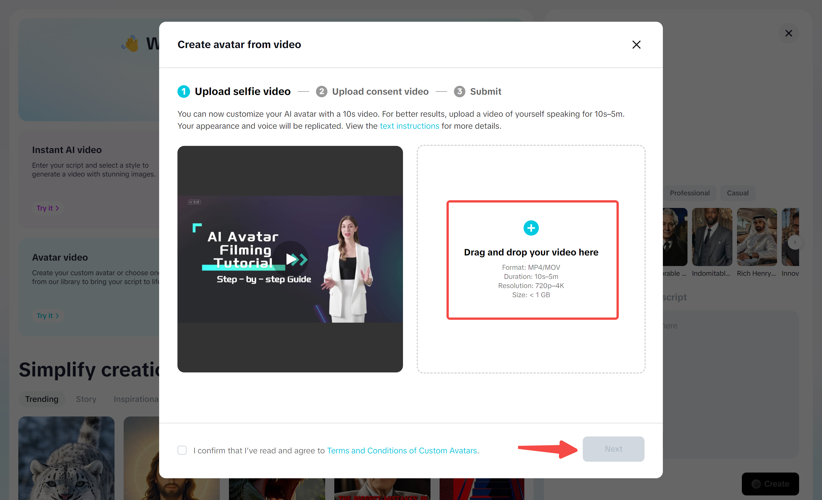 Add and customize the avatar