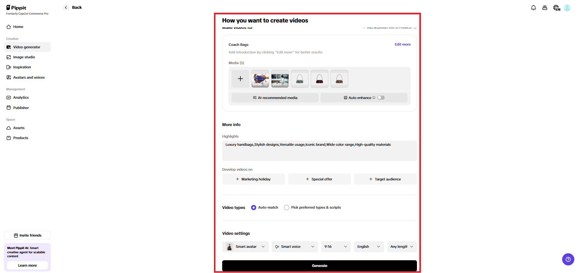 How do you want to create a video page