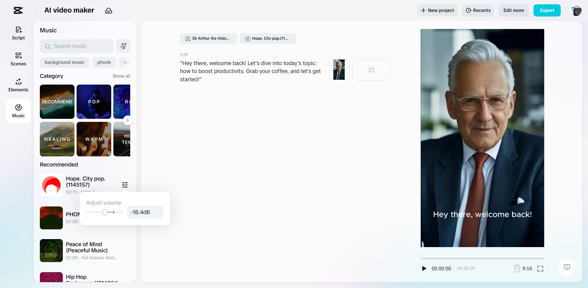 Adding muisc to a video with CapCut