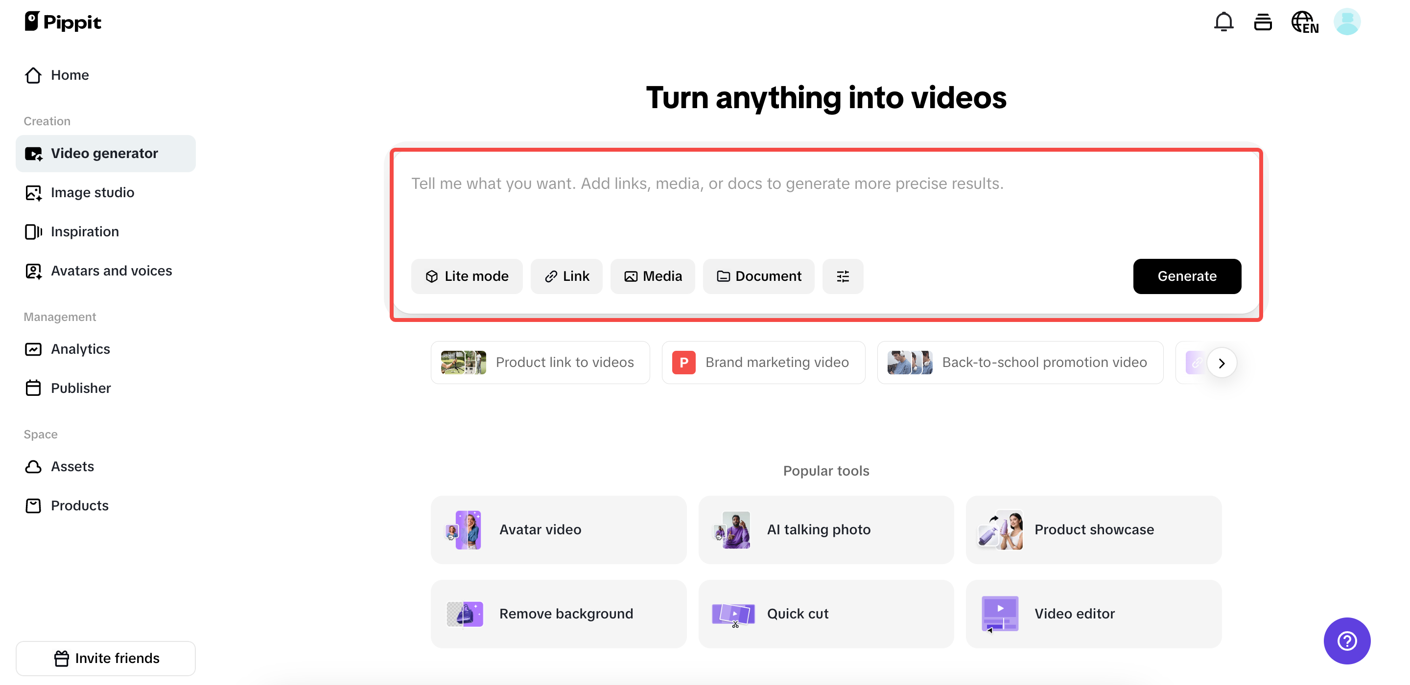 Start with links, media, texts, or documents