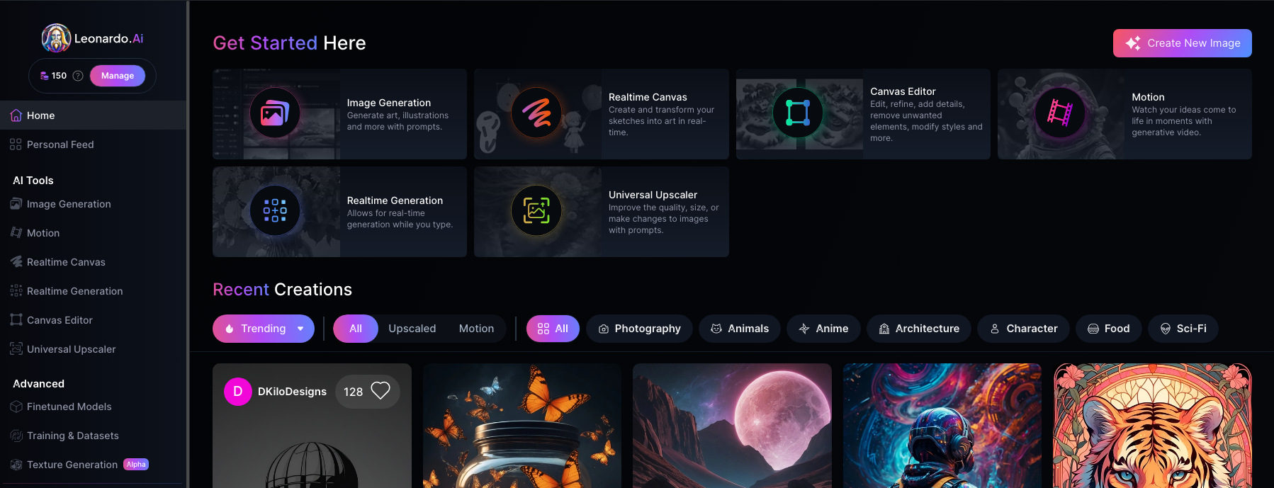 Leanardo. AI interface