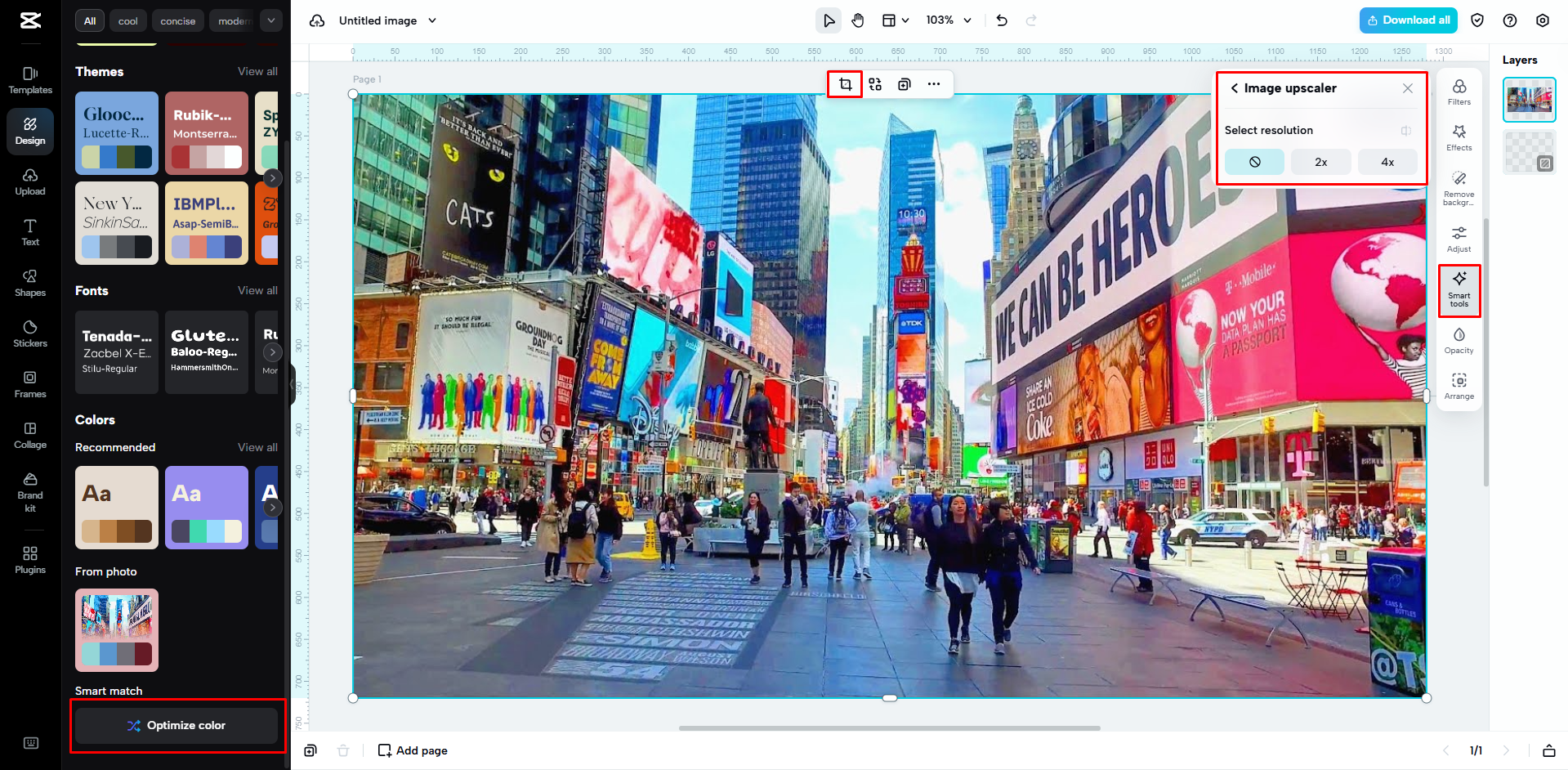 Refining the picture with AI in CapCut Web