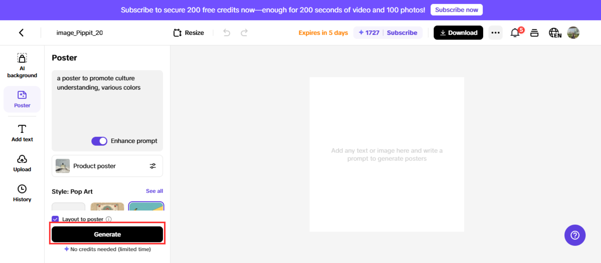 Generate your cross cultural promotion poster