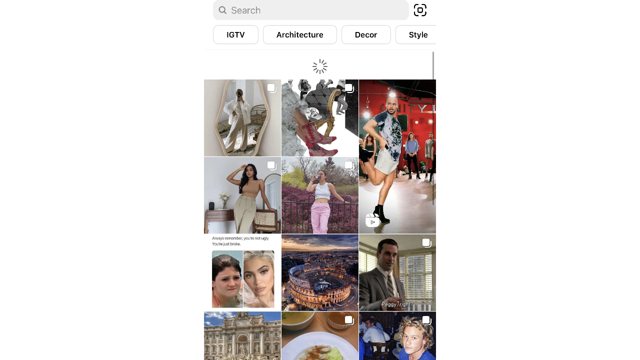 Instagram Explore page