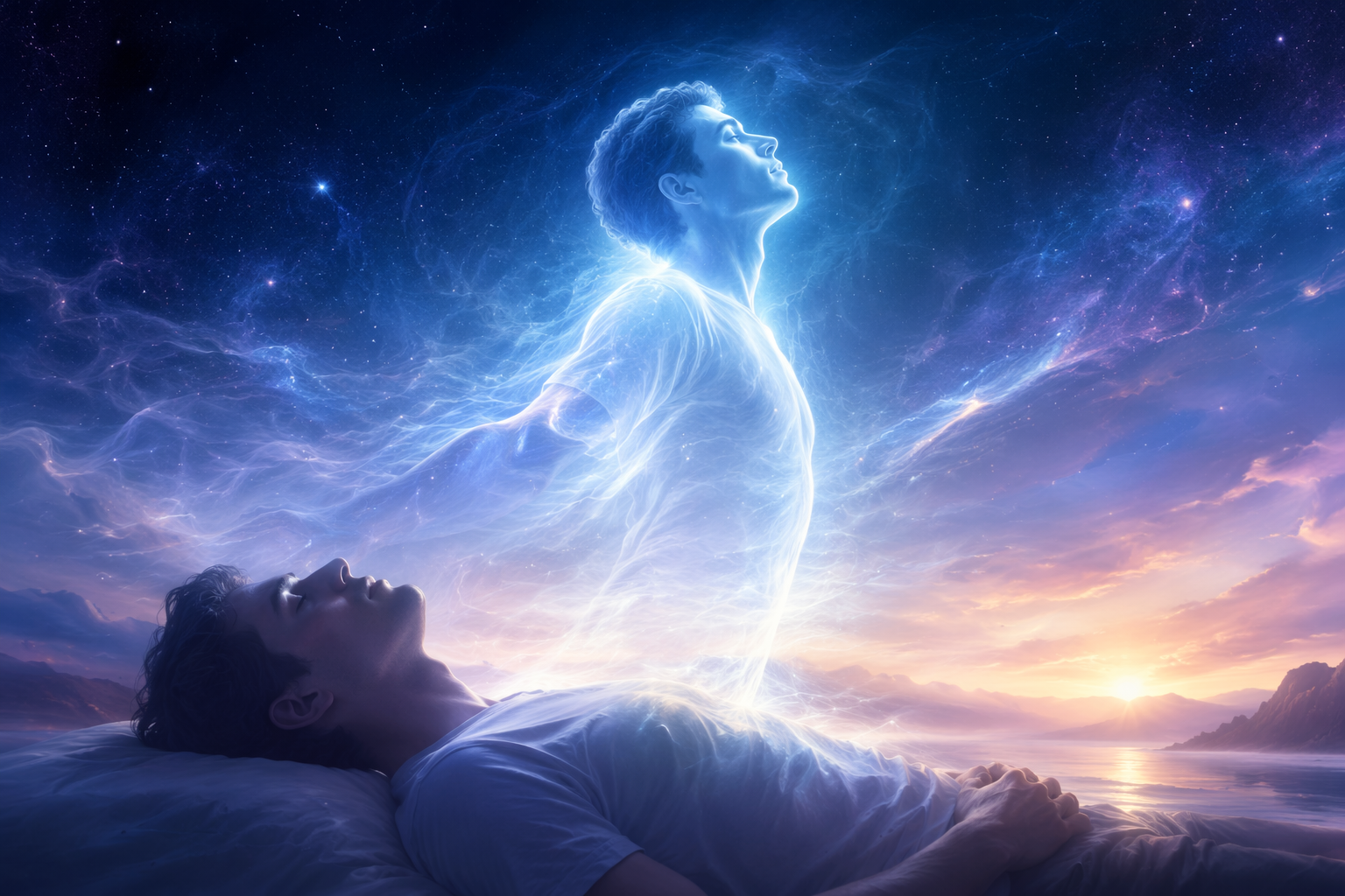 Alma de Dreamina saindo da imagem do herói corporal