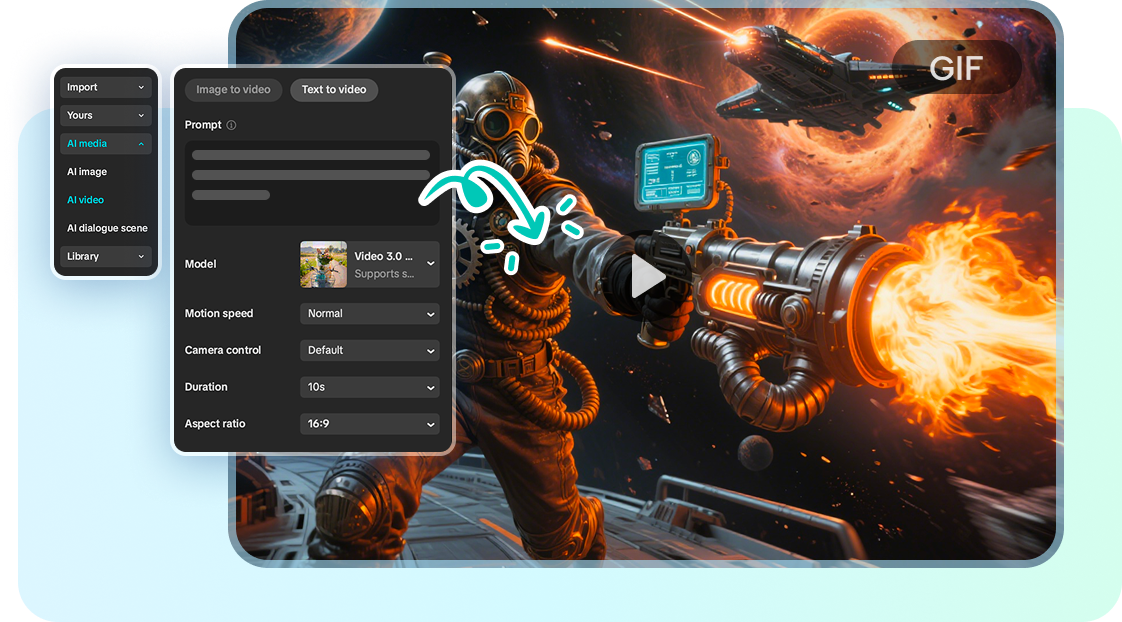 GIF creation from text using CapCut's AI GIF generator