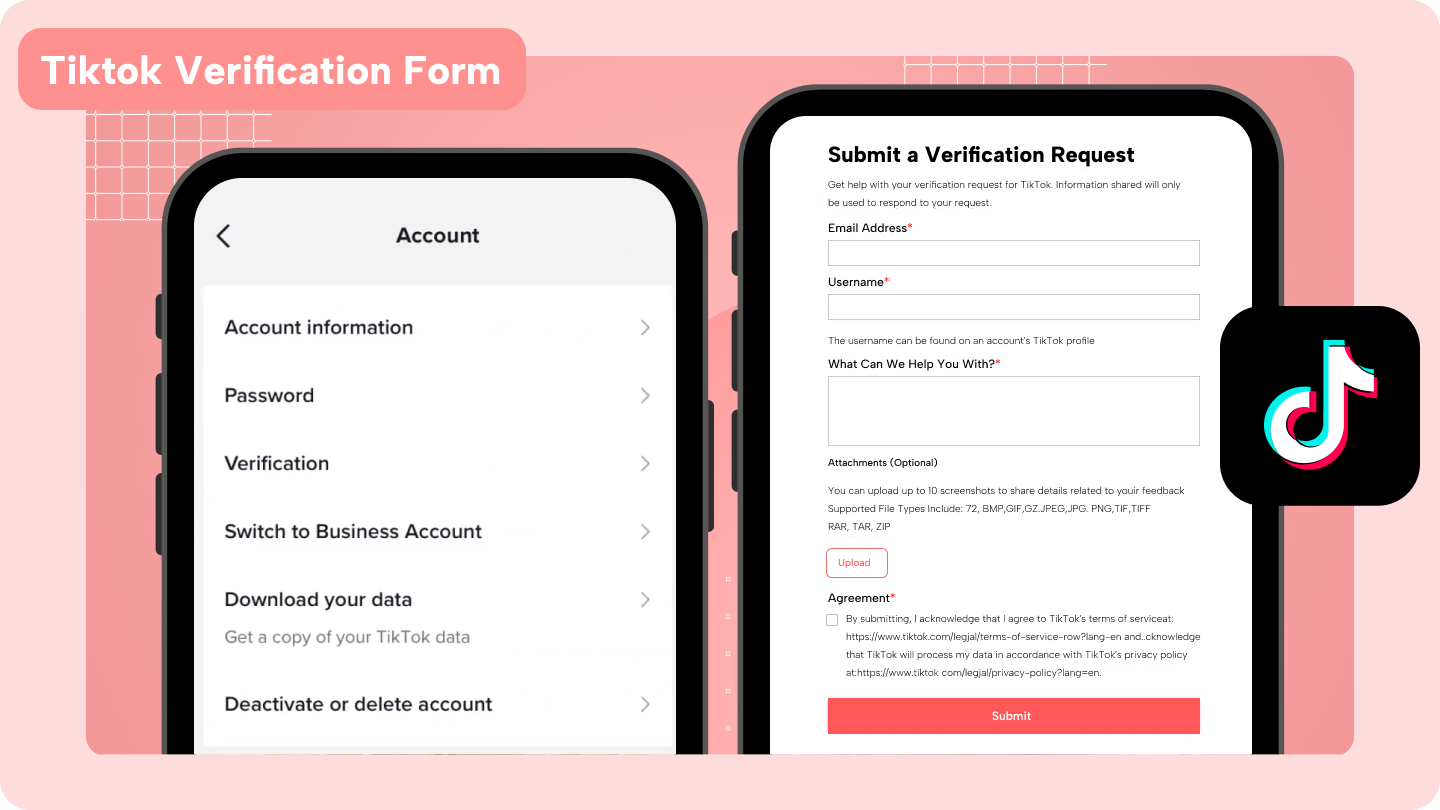 tiktok verification form