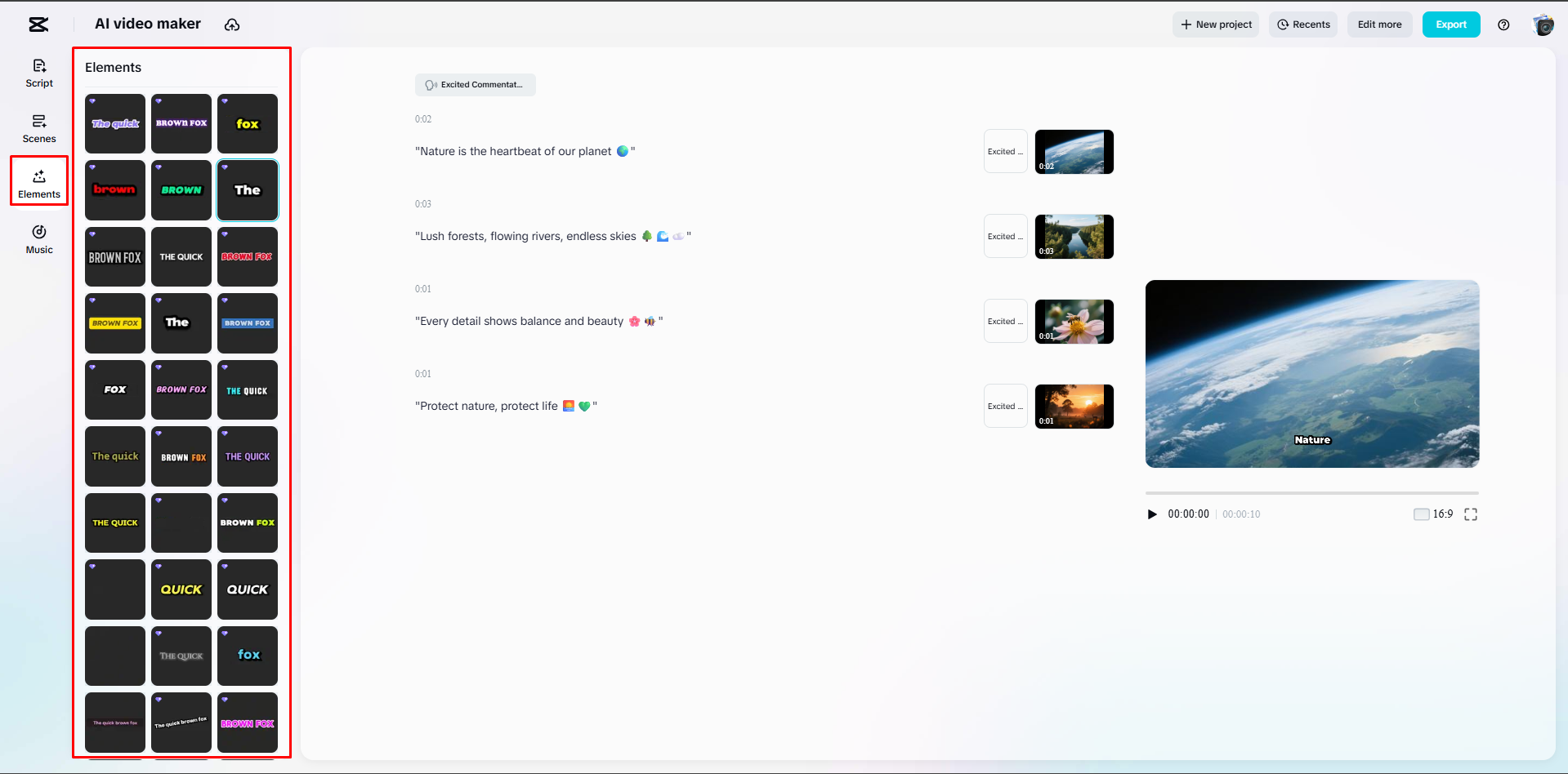 Eine Untertitelvorlage in einem Video mit CapCut Web anwenden