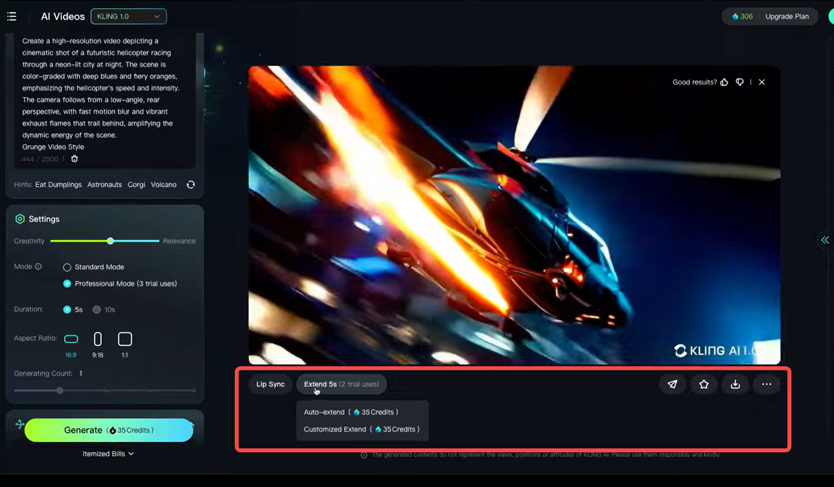 Conversione dello script in video utilizzando Kling AI Video