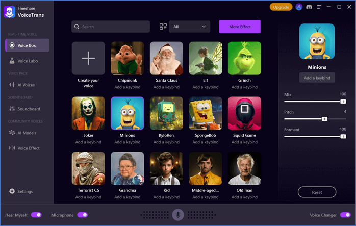 FineShare VoiceTrans voice effects