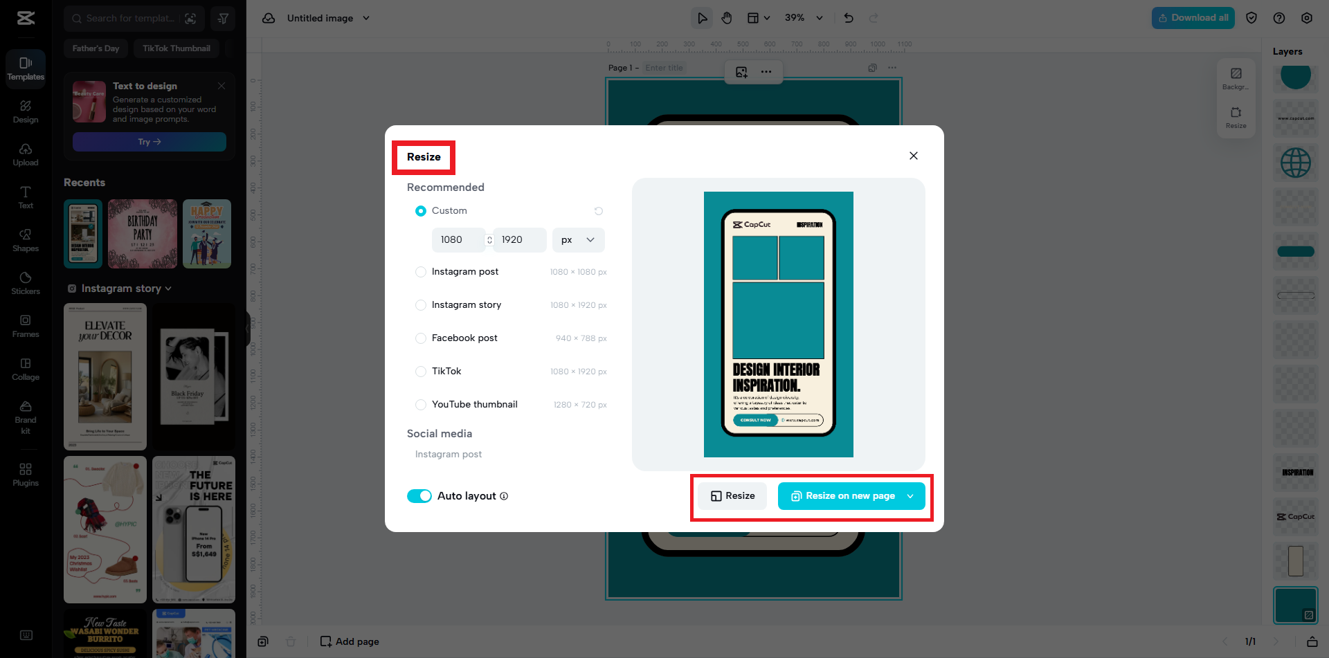 Select your new resolution