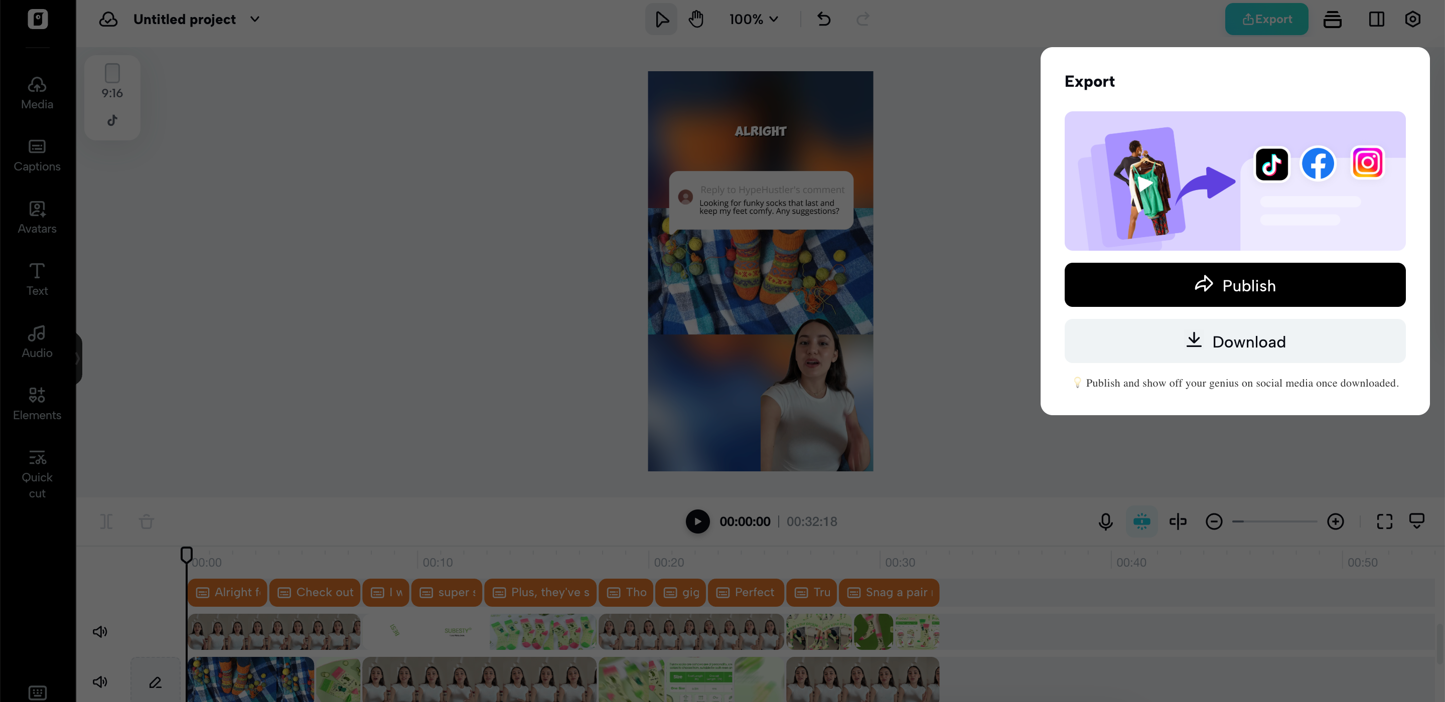 I-export ang iyong video