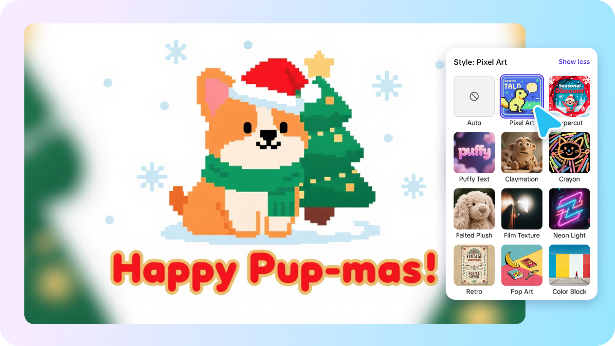 AI design tool for creating dog poster