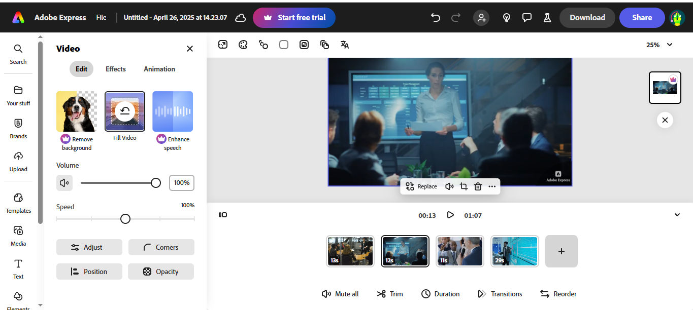 Adobe Express - the well-known AI slideshow generator