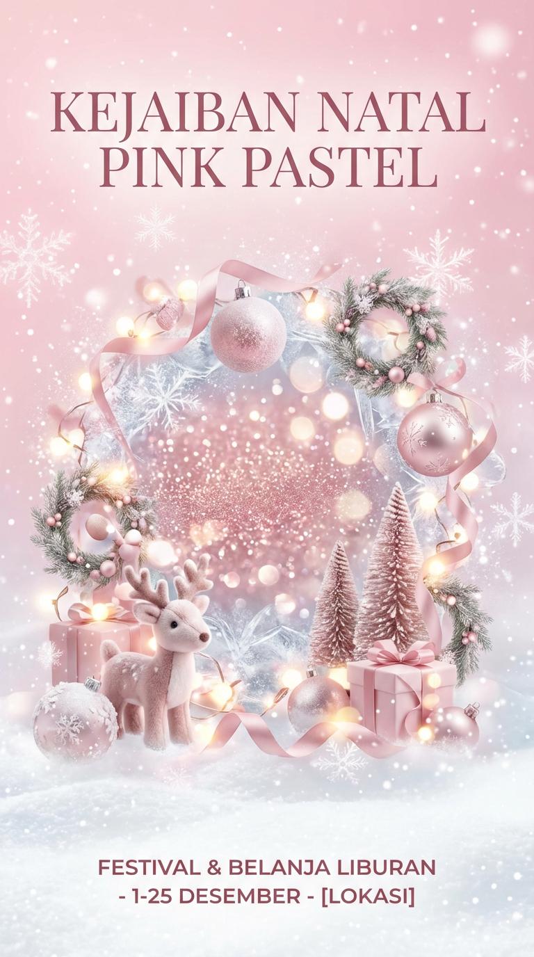 Generate a Christmas promotional poster using Indonesian prompt