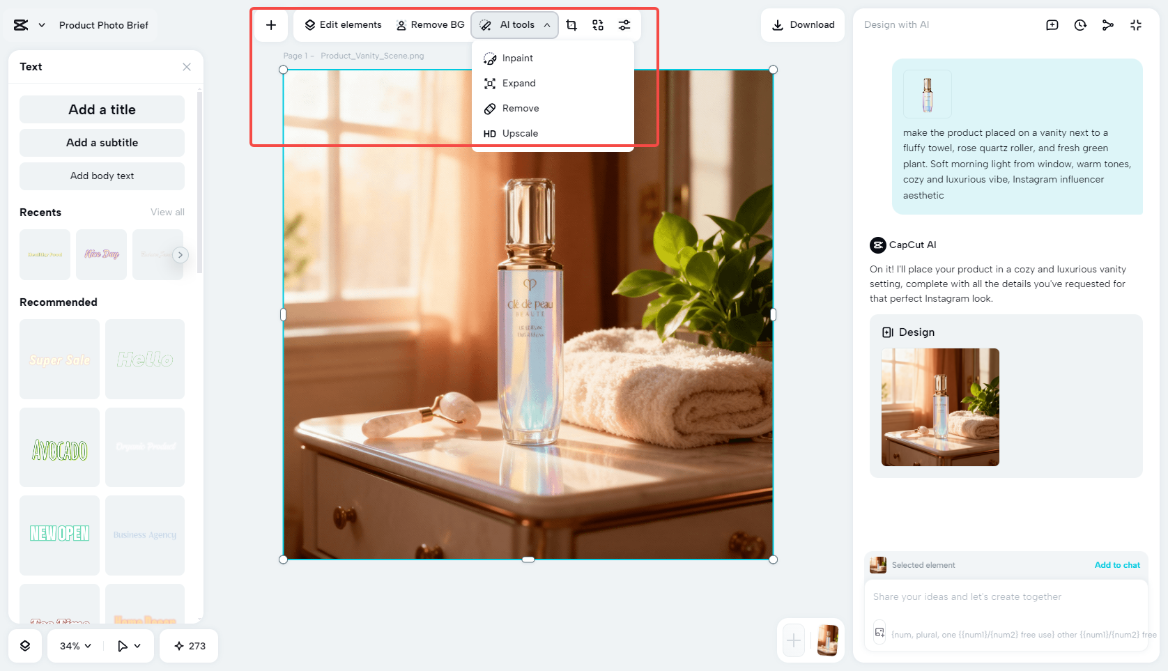 Edit the product image