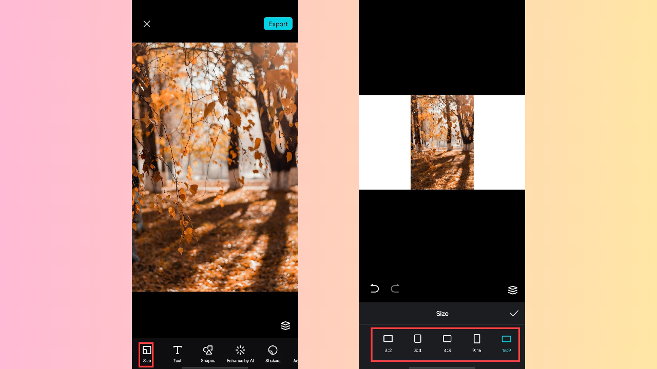 Adjust canvas size for layering