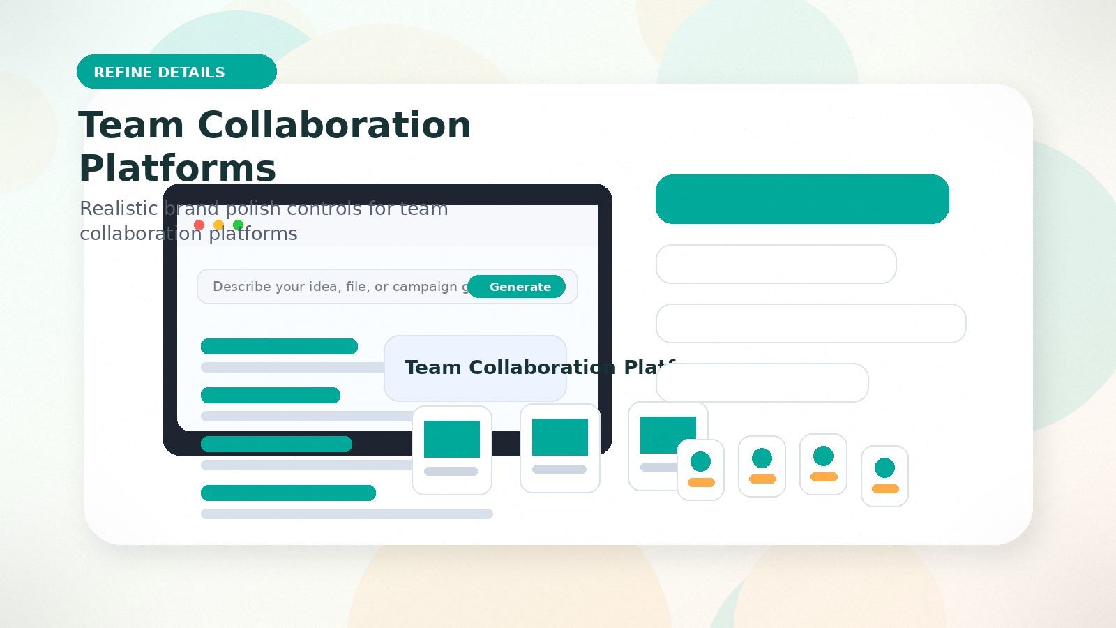 Team Collaboration Platforms realistic refine details visual for team collaboration platforms