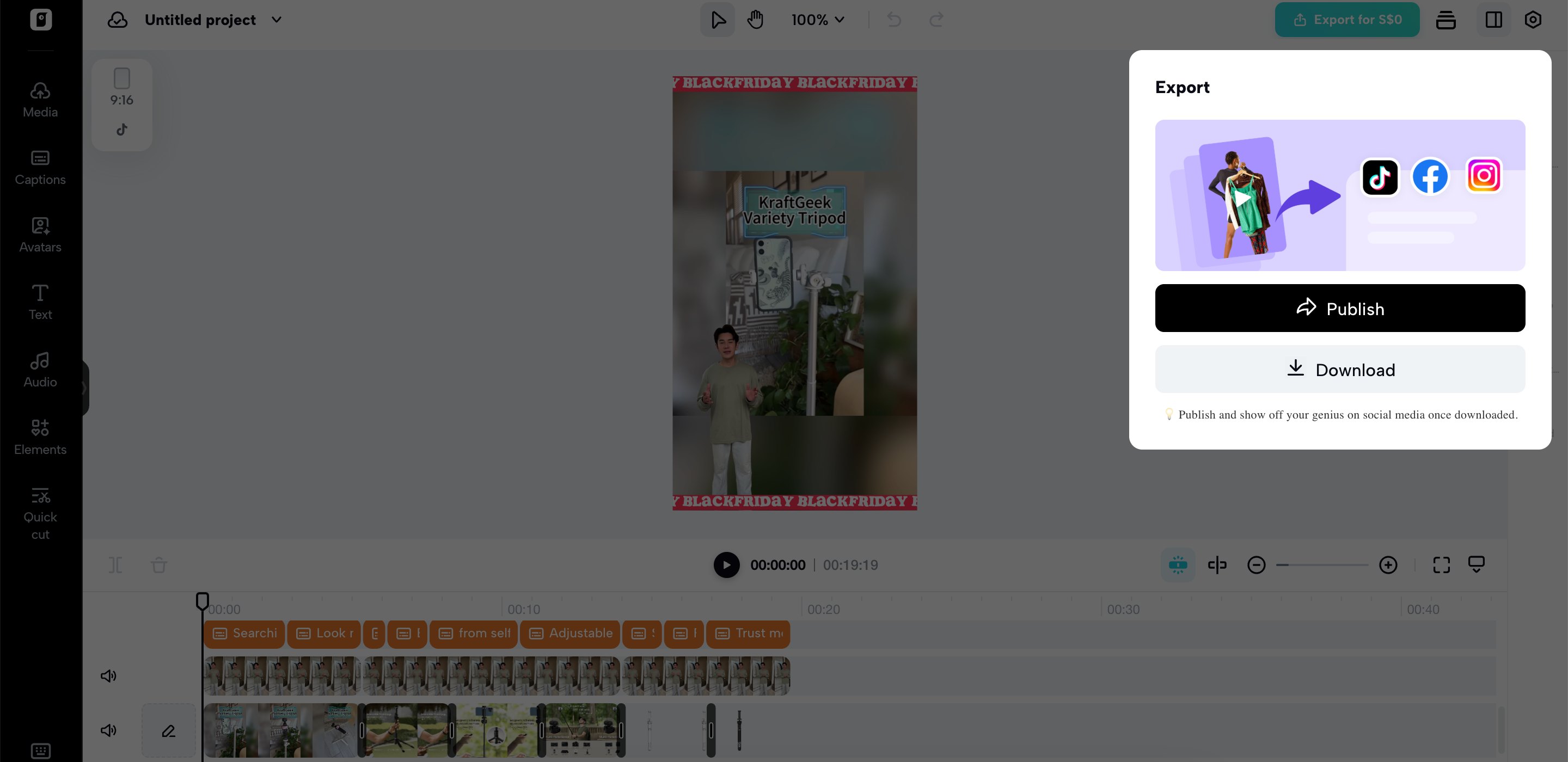 Muat turun video anda