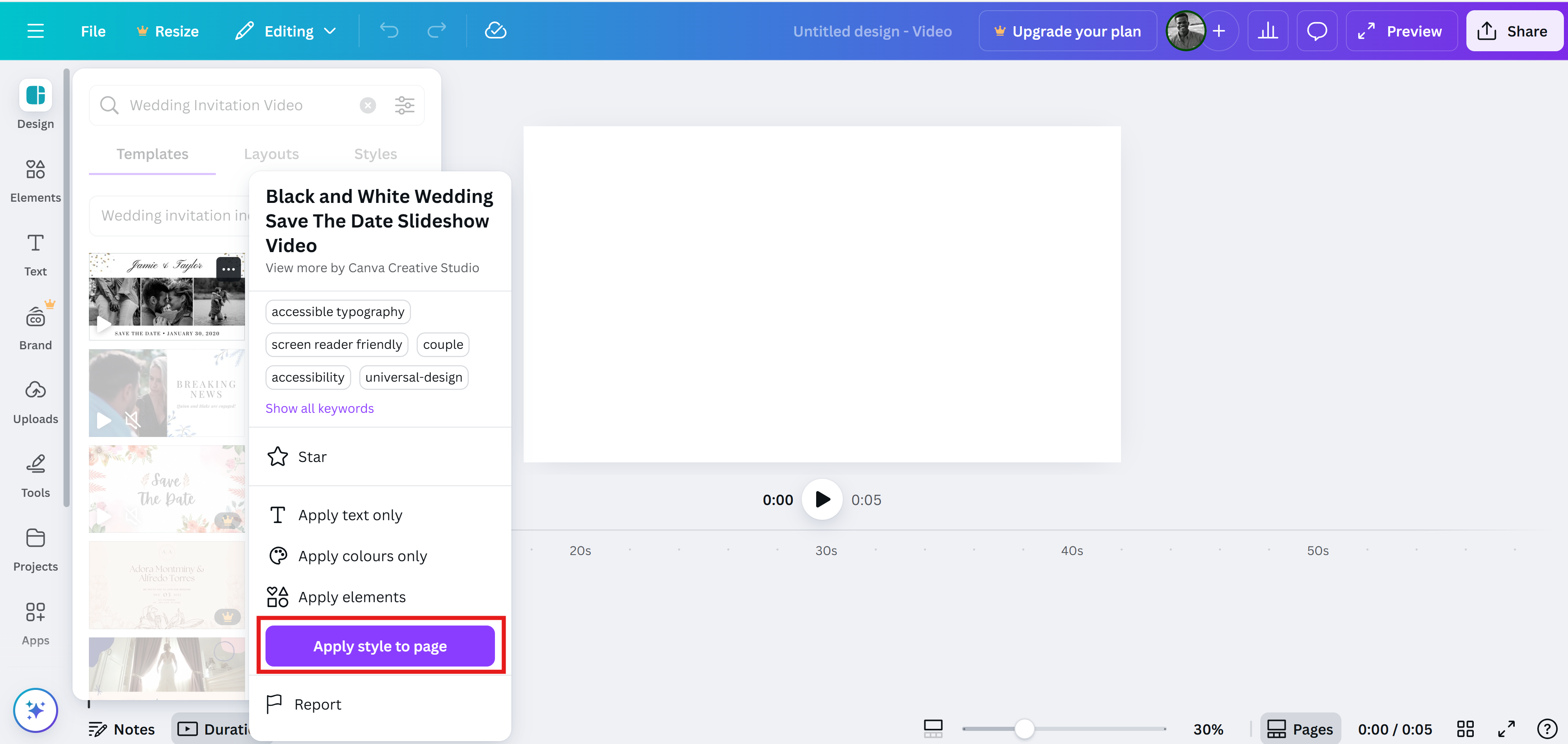 How to create video invitation on canva