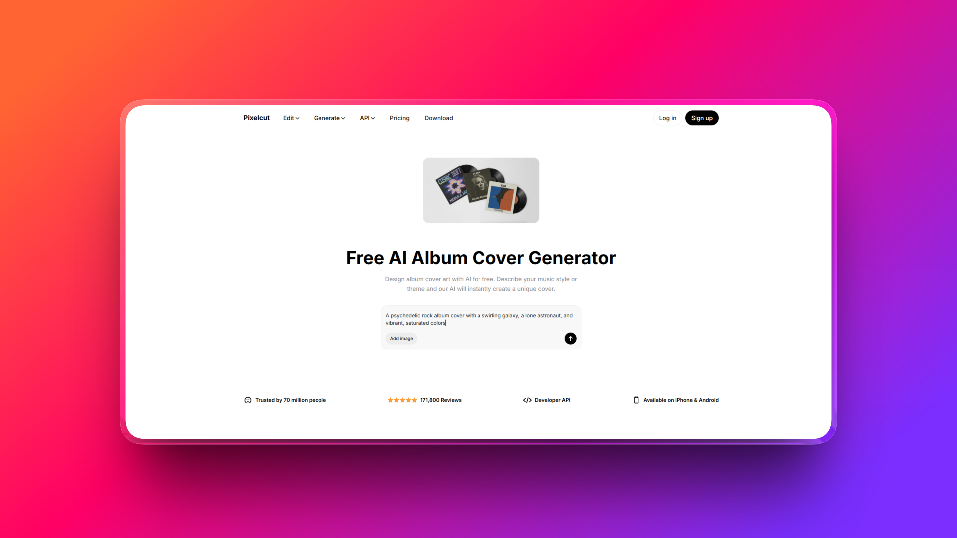 AI album cover generator by Pixelcut