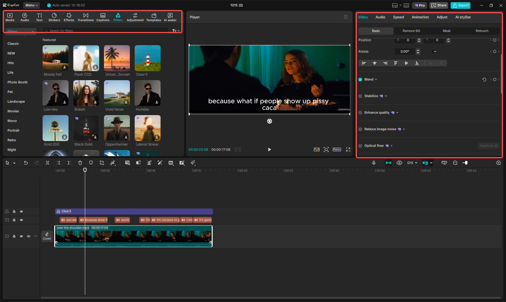 Edit your over-the-shoulder video
