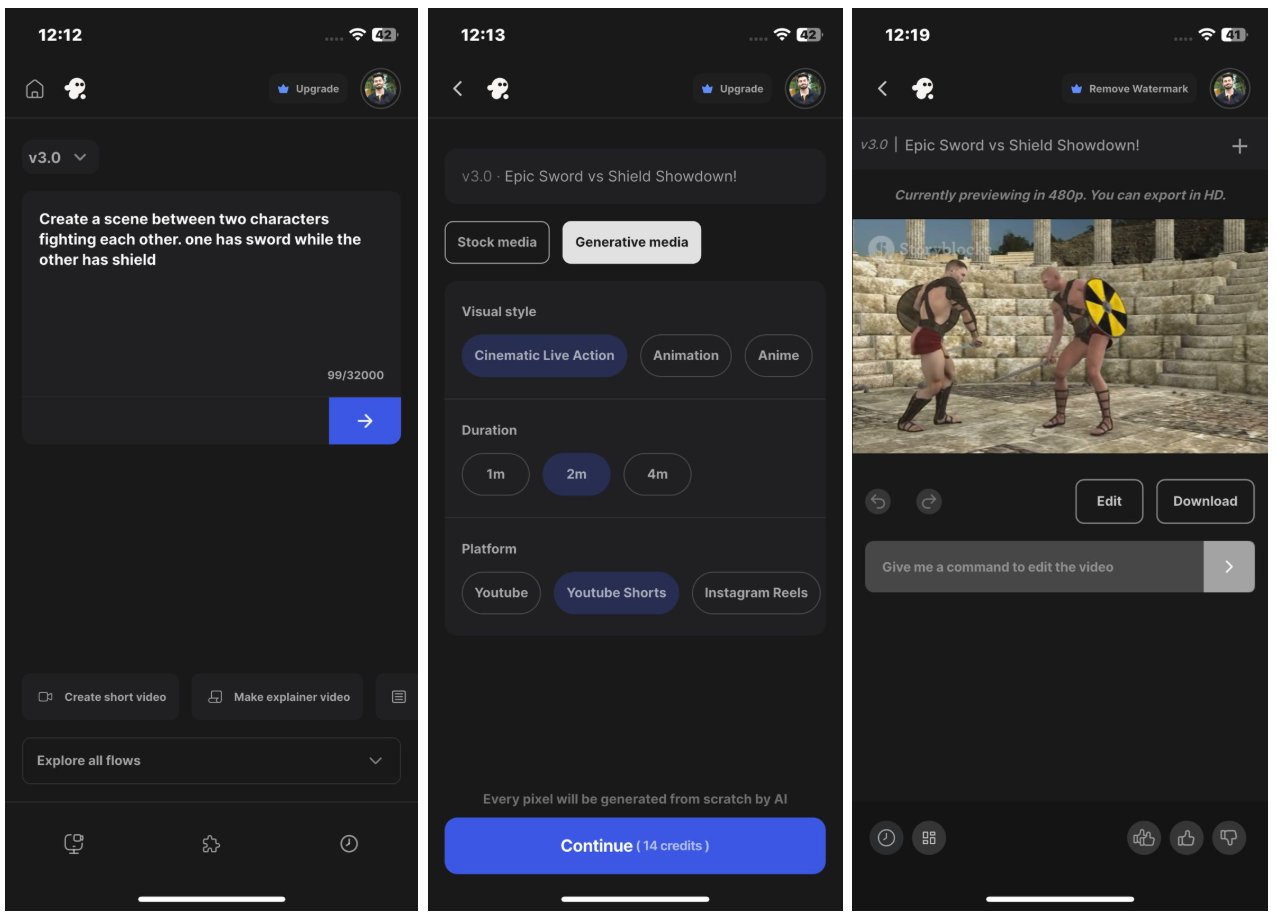 Invideo AI - a free AI video generator from text app