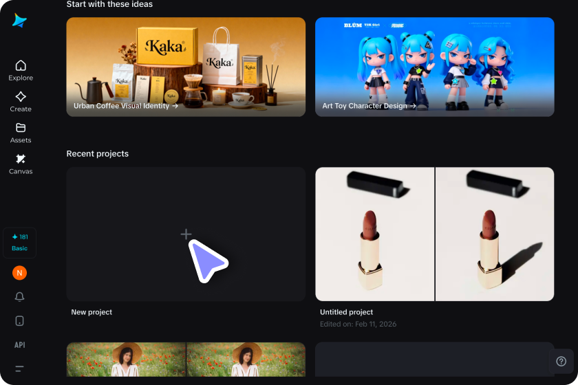 Upload image to Dreamina PNG generator canvas