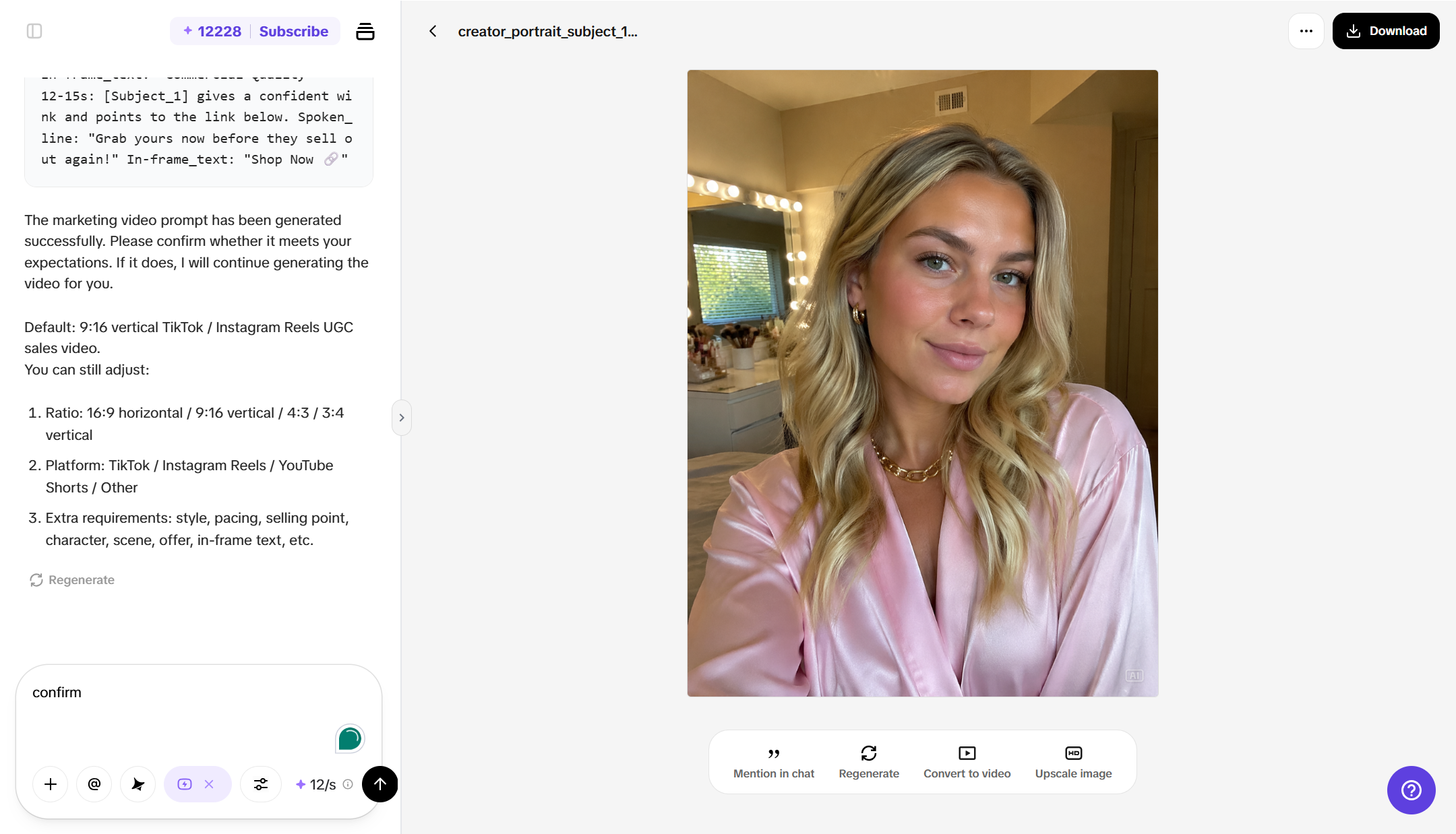 Adjust the video with prompt