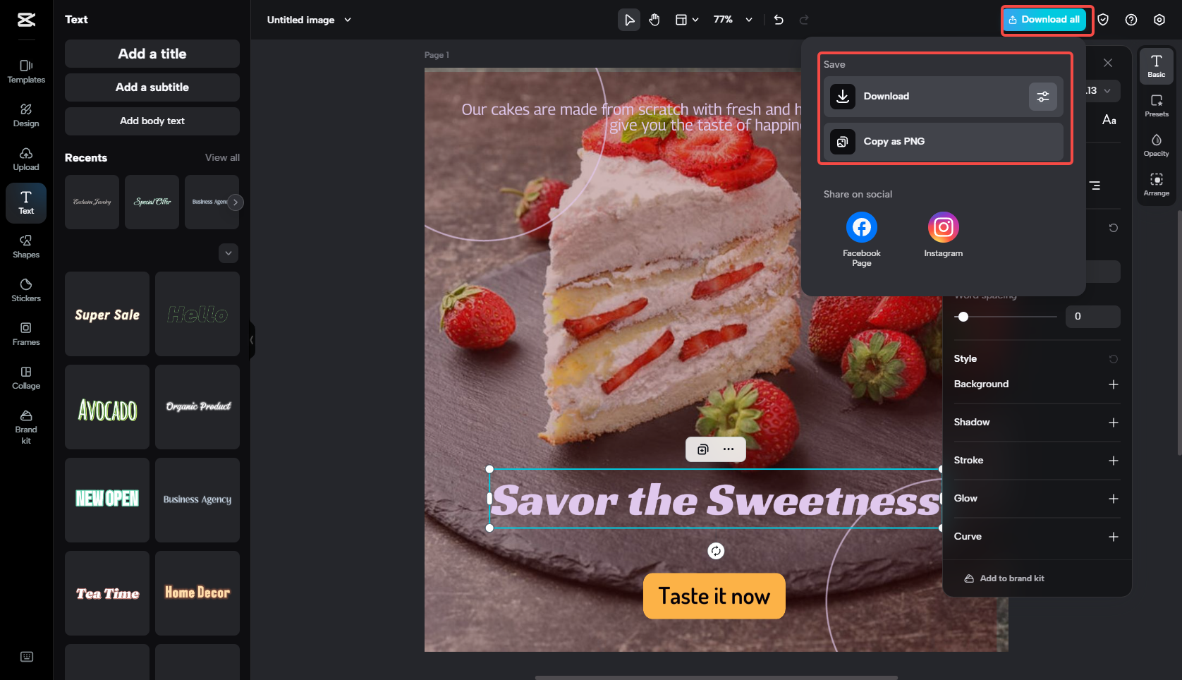 Export branding design