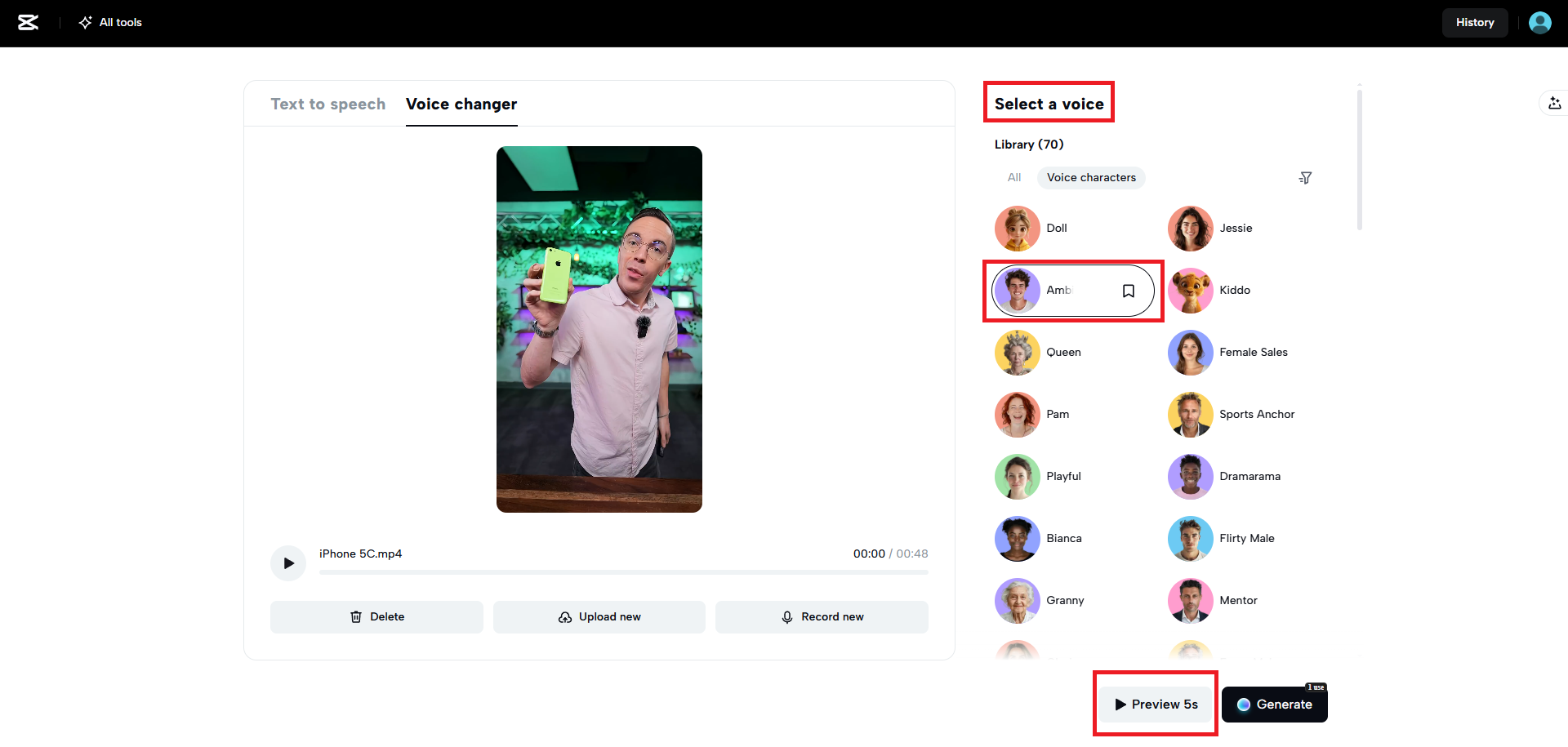 Select a voice