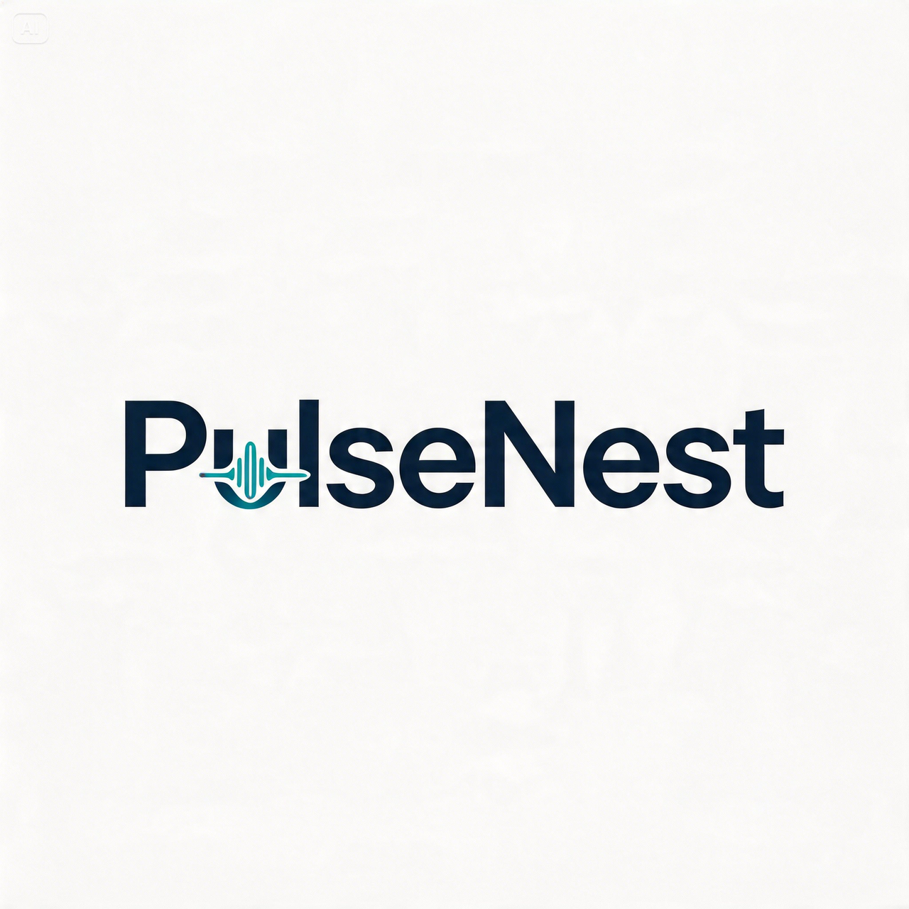Dreamina PulseNest wordmark logo concept with subtle waveform detail