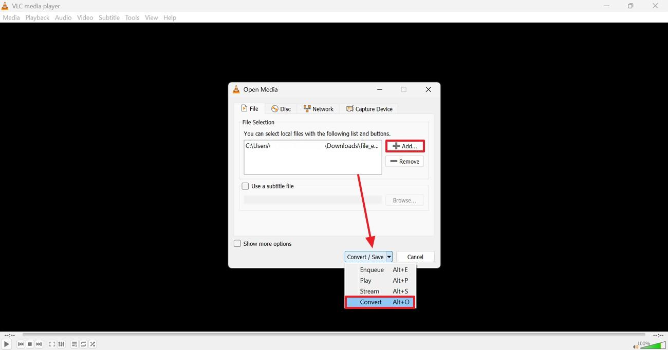 Importar video para convertir en VLC