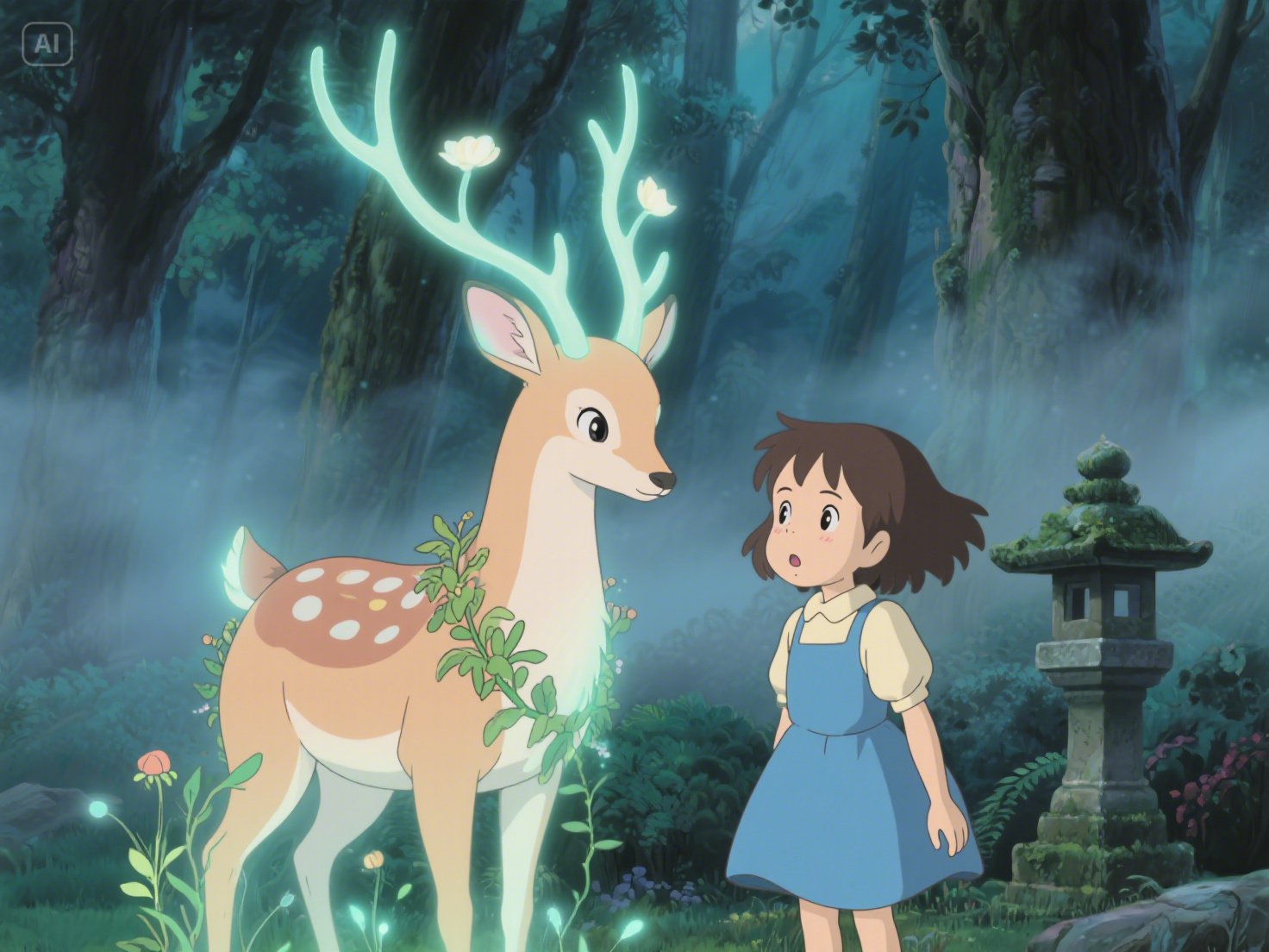 Magical creature encounter with ai studio ghibli generator
