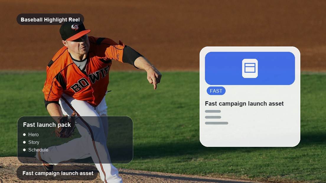 Baseball Highlight Reel Maker realistic image for fast campaign launch asset