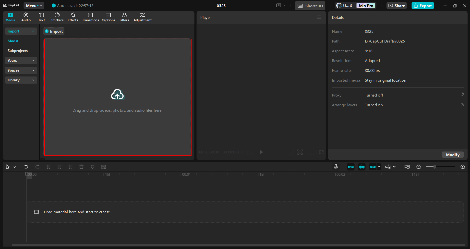 Importing images into the CapCut desktop video editor