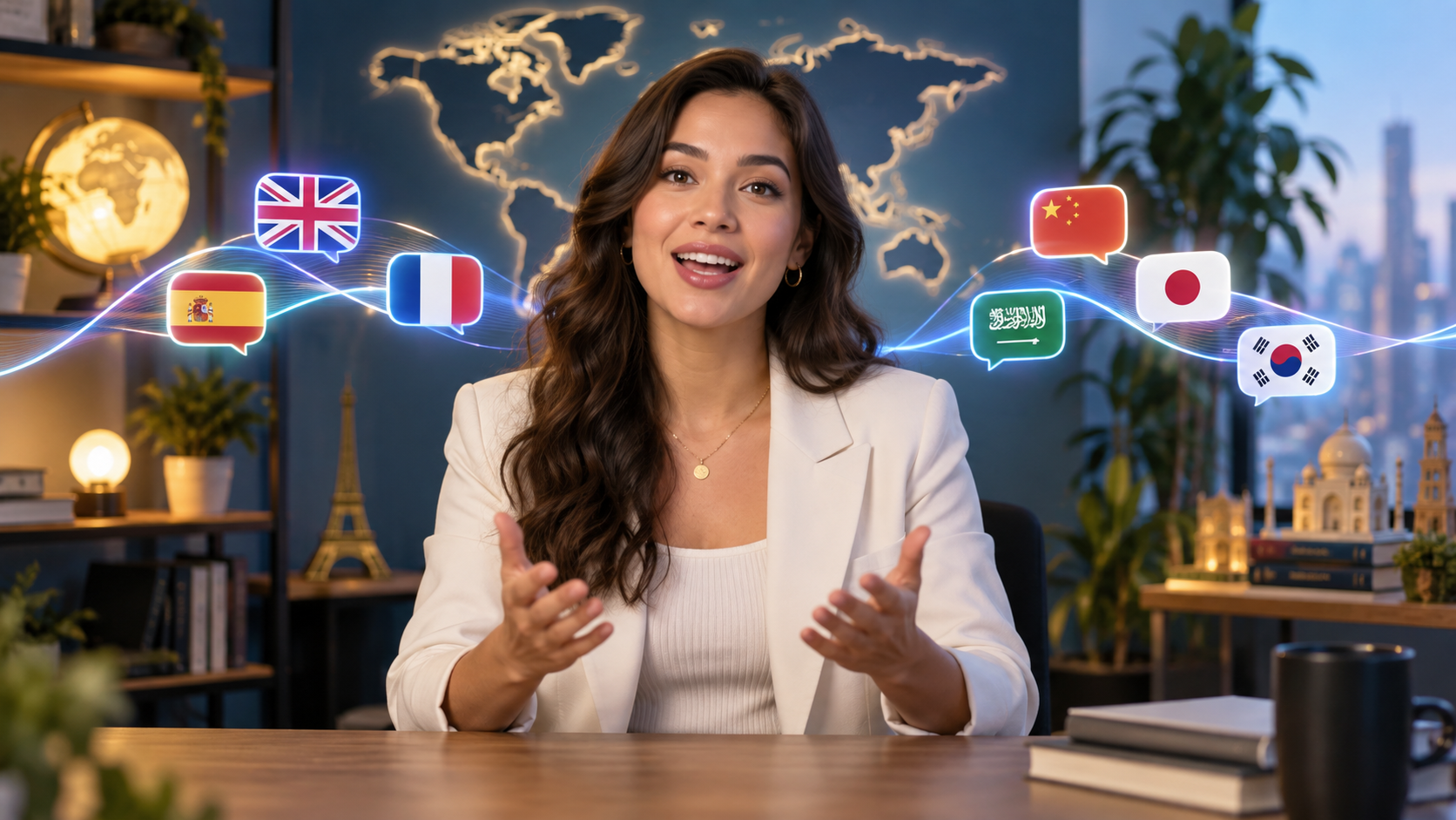 Una escena de localización de video multilingüe original que se puede compartir