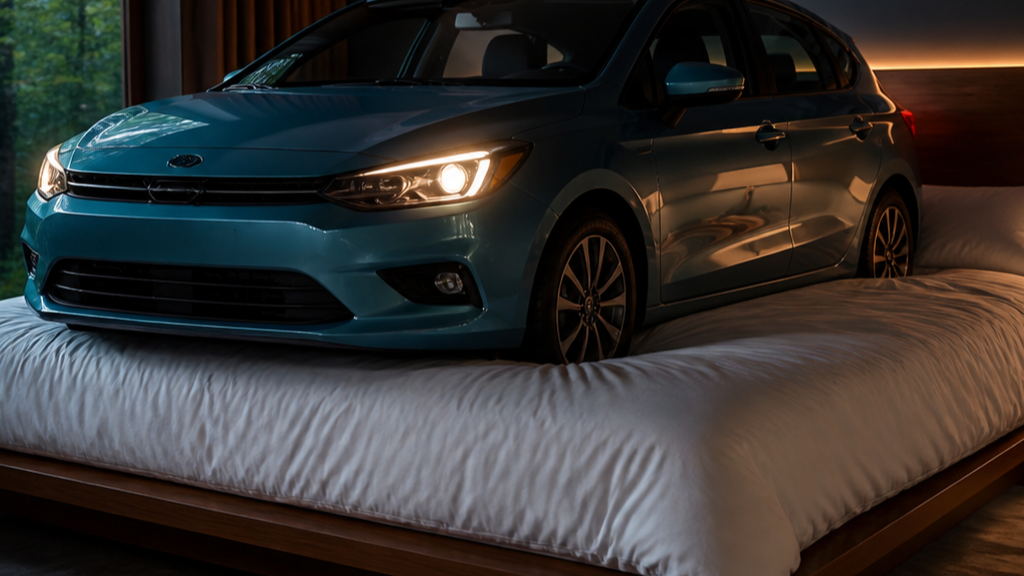 Car on Bed AI Video original 16:9 cover visual
