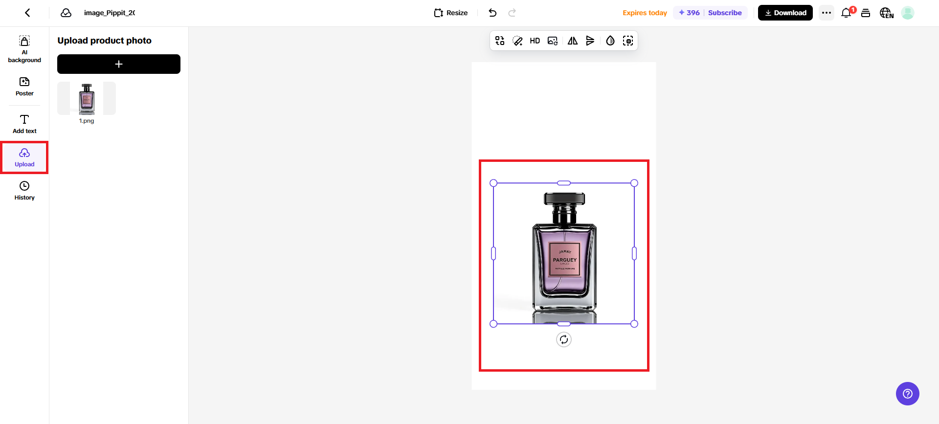 Upload your product photo