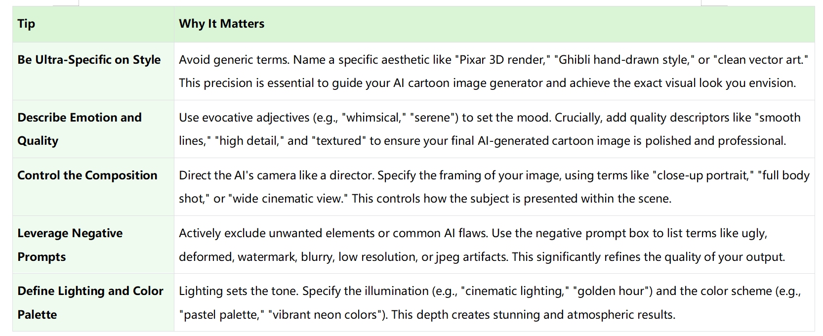 tips for generating the best cartoons