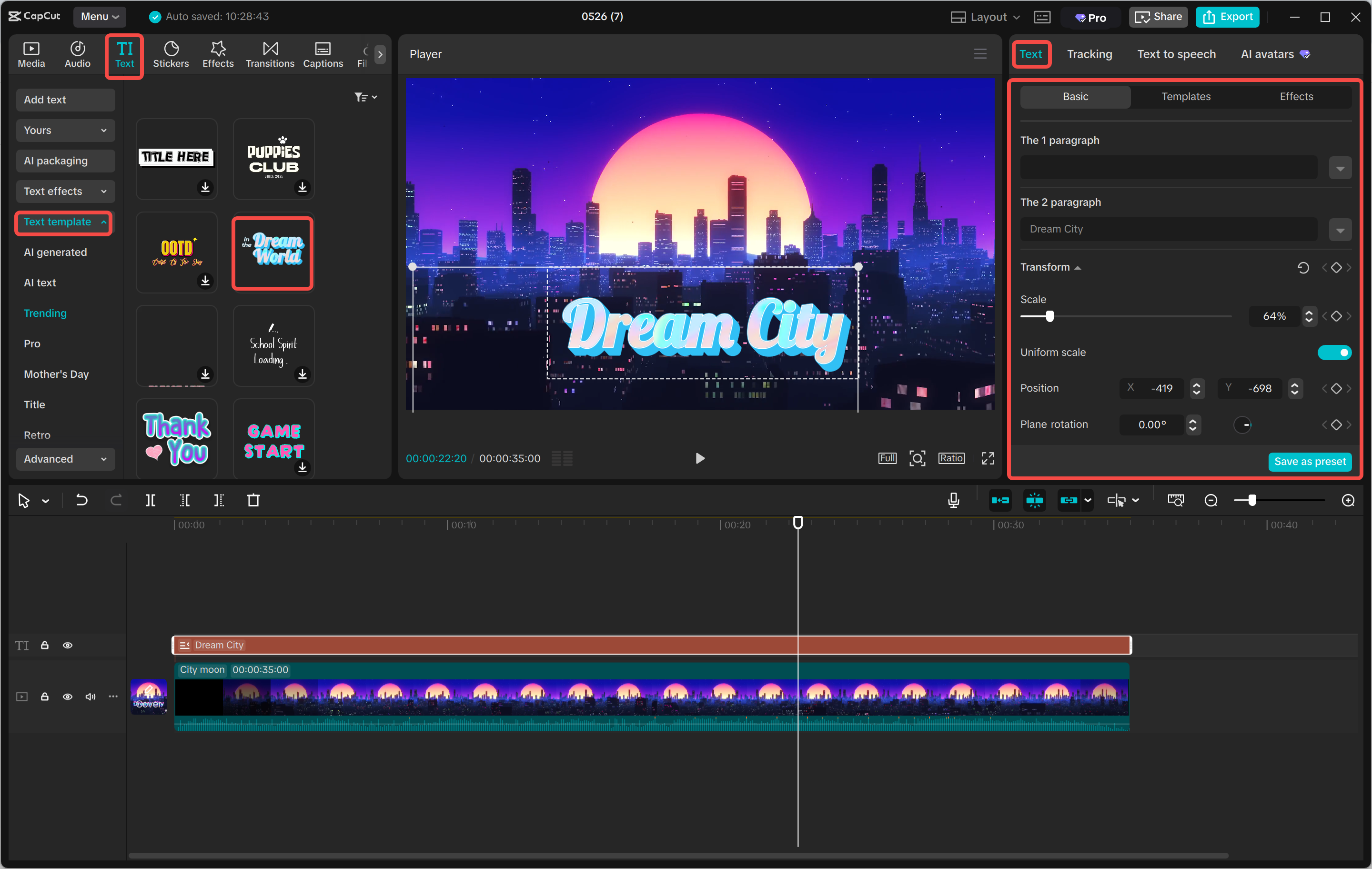 Adding text and creating a custom gradient in the CapCut desktop video editor