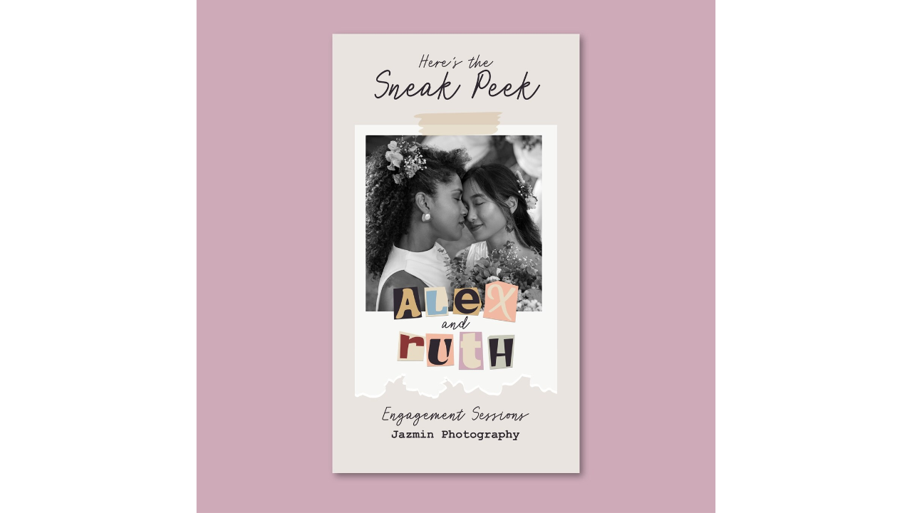 Digital polaroid-style invitations