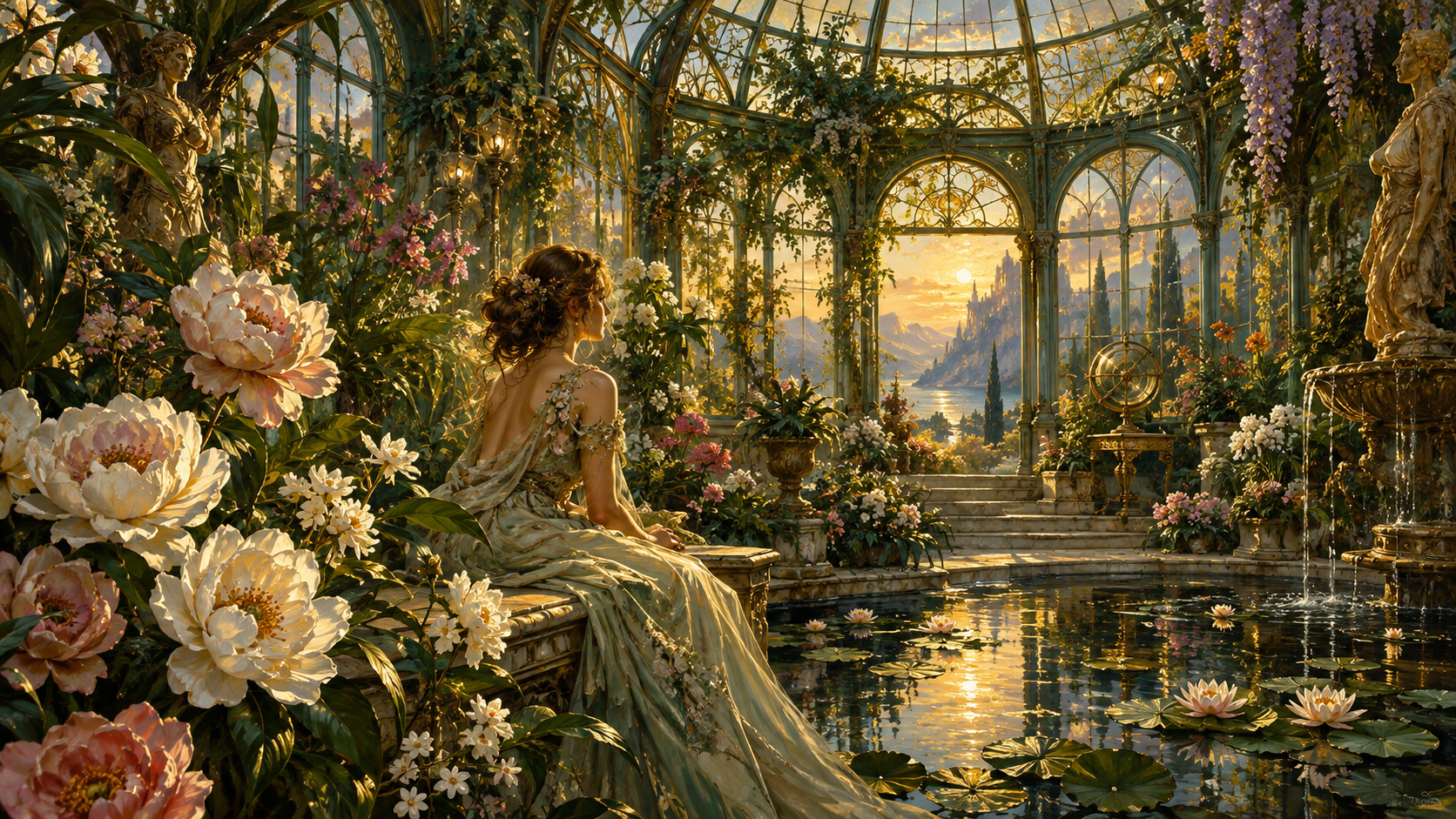 an imaginative AI artwork with a deliberate painterly style and composition
