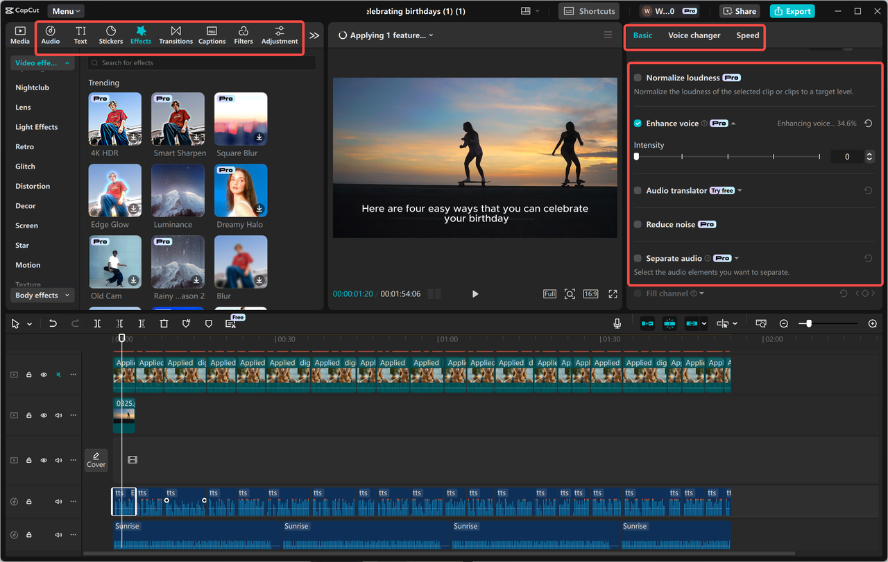 Edit the video