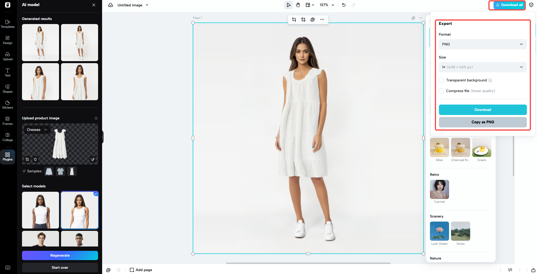 Export the final result