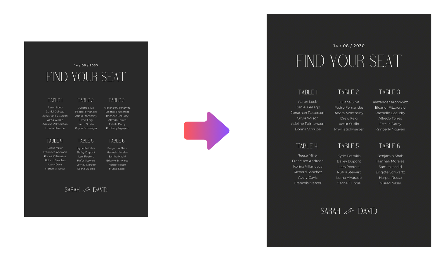 wedding seating chart creator