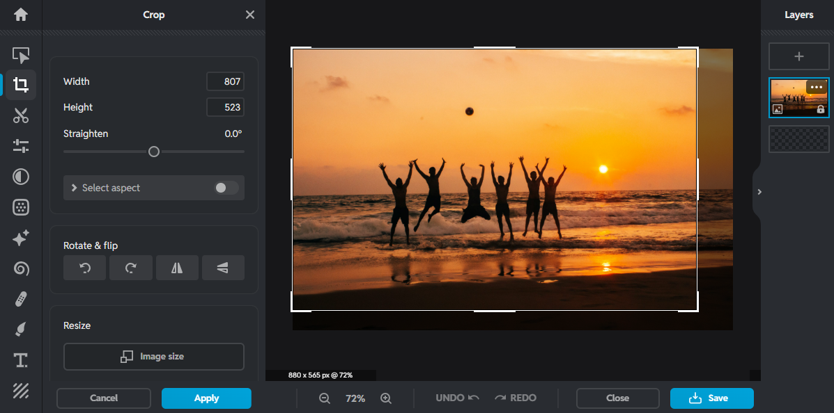 Pixlr interface