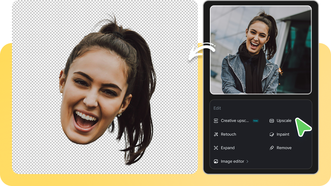  All-in-one cut face out of picture tool by Dreamina