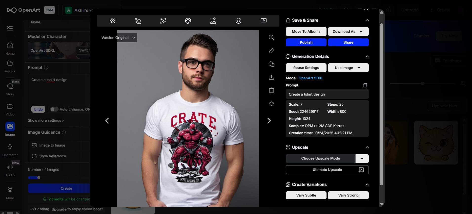 OpenArt's interface