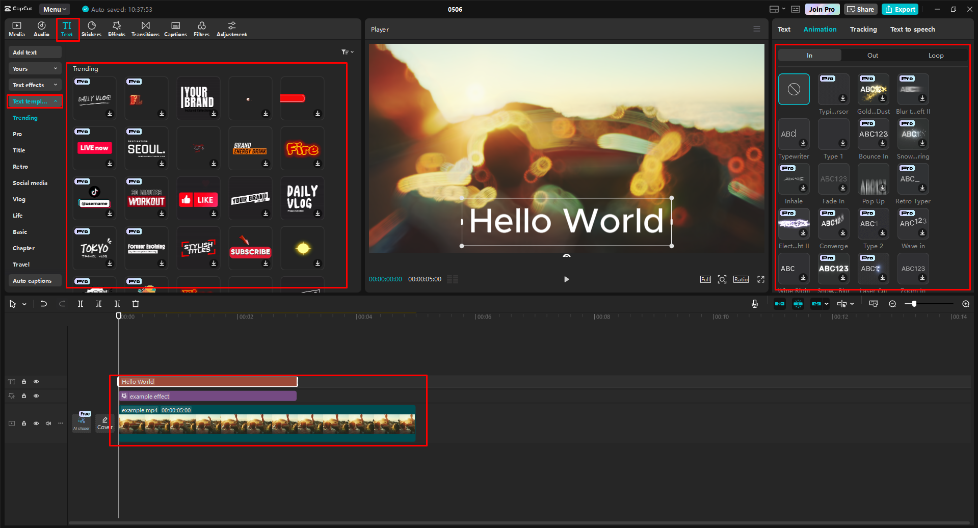 Додавання та анімація тексту